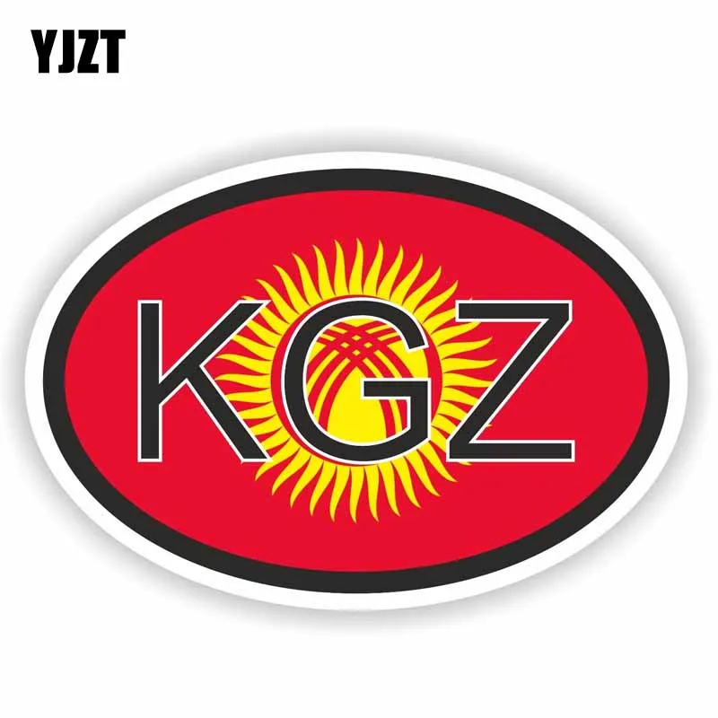 YJZT 12 9 см * 8 6 kirguзия KGZ страна с кодом Windows Автомобильная наклейка светоотражающая
