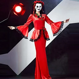 Хэллоуин Взрослый Маскарад партия красный призрак невесты вампира платье для костюмированной вечеринки Пикантные костюм призрака действия костюмы - Цвет: Красный
