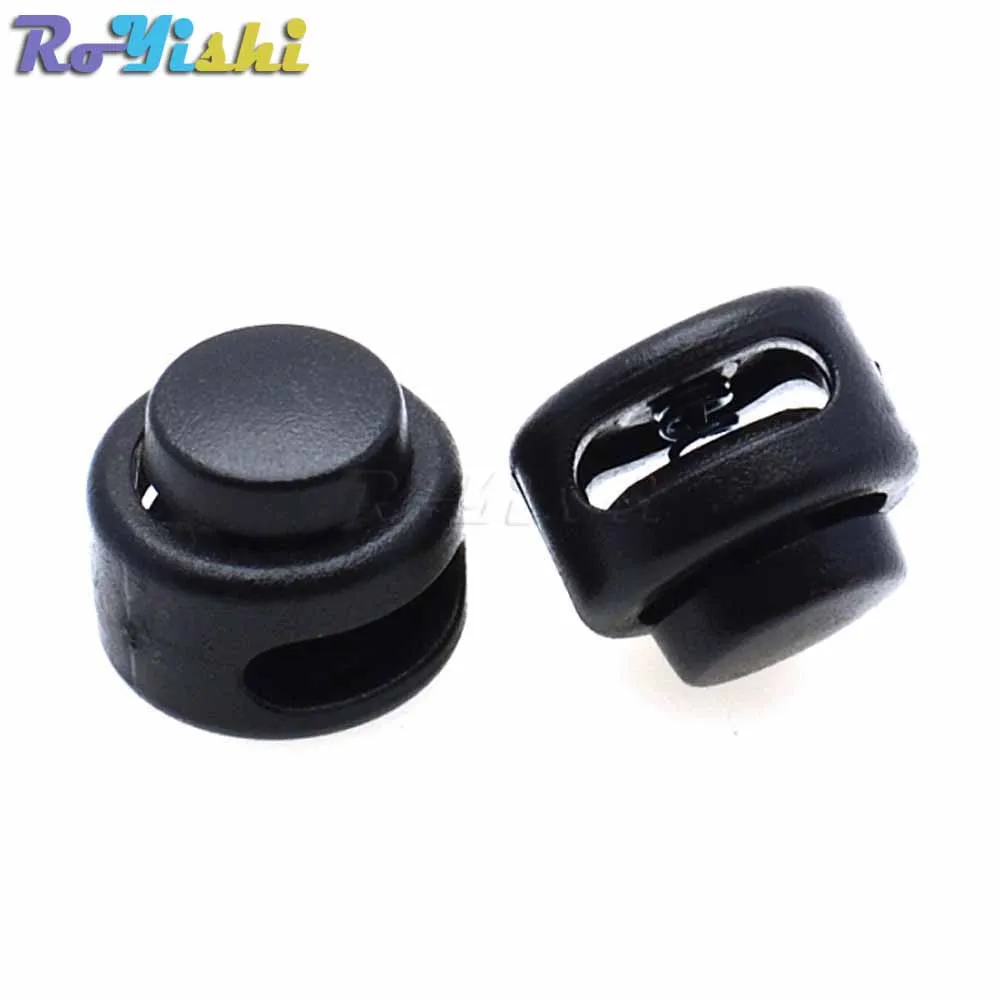100pcs/pack Plastic Cord Lock Toggle Stopper Black For Paracord Size11mm*12mmin Stopper from