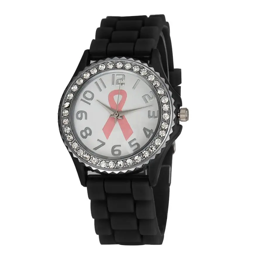 

Women Ladies Quartz Watch Girl Analog Silicone Watch Crystal Cancer Dial Casual Fashion Wrist Watch Gifts relogios femininos F80