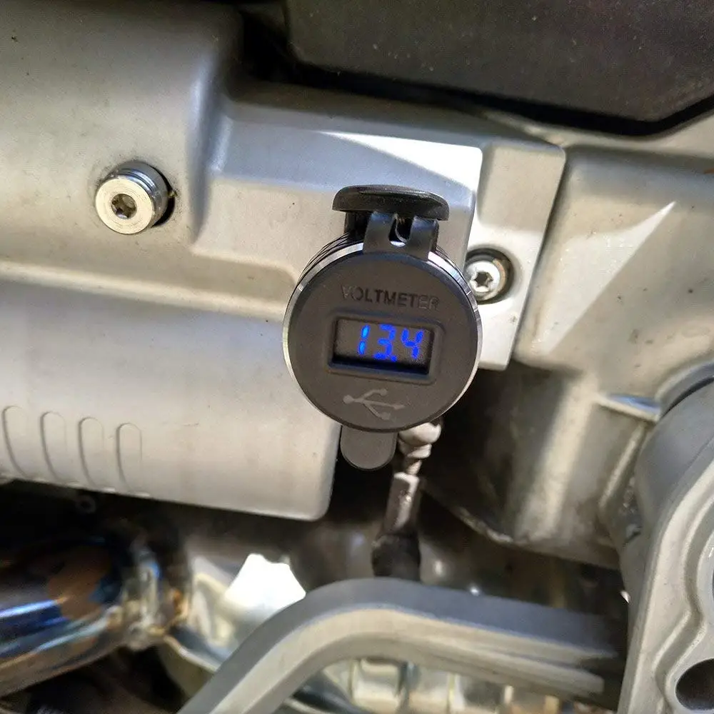 Черный алюминиевый сплав Quick Charge 3,0 Dual USB зарядное устройство для Мотоцикла BMW Triumph Tiger Ducati вольтметр QC3.0 DIN разъем для USB