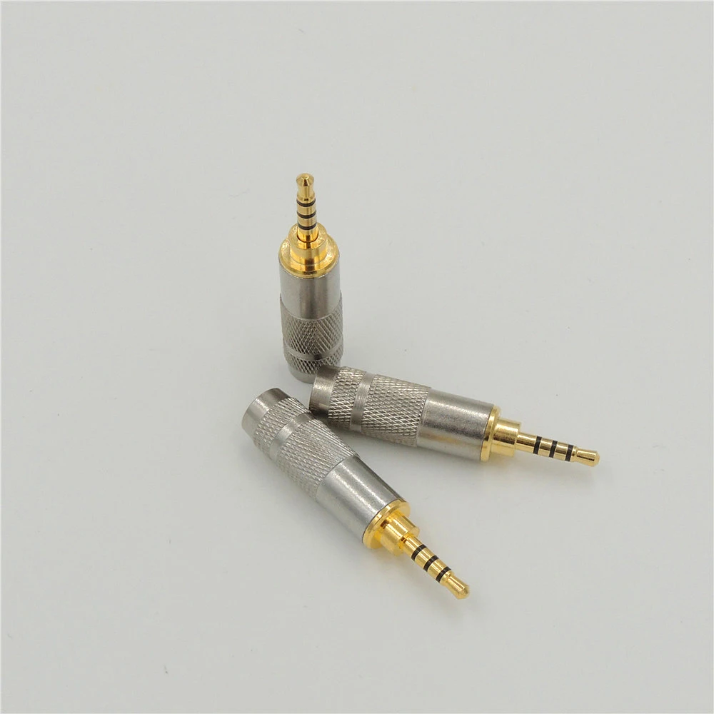 2 5mm Male Stereo 4 Pole Repair Headphone Plug Cable Audio Adapter Converter Solder DIY Connector Mini Plug jack Straight