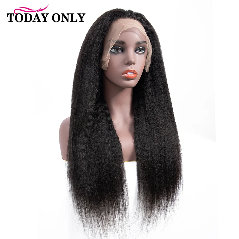 Сегодня только бразильский кудрявый прямой парик 250 густой парик с подкладкой 13x6 синтетические волосы на кружеве человеческие