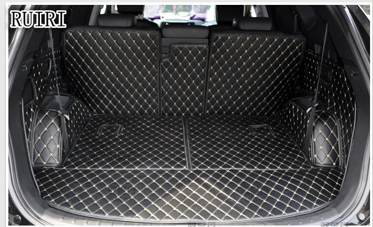 

Free shipping! Special car trunk mats for Hyundai Santa Fe 7 seats 2017-2013 durable cargo liner boot carpets for Santafe 2015