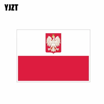 

YJZT 11.4CM*7.9CM Personality POLAND Flag Decal Funny Motorcycle Car Sticker PVC 6-0442