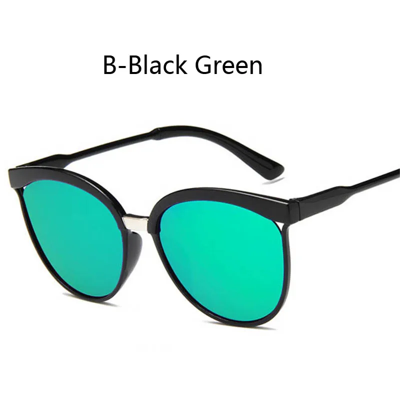 Занавес брендовые дизайнерские солнцезащитные очки женские роскошные пластиковые солнцезащитные очки классические ретро кошачий глаз уличные UV400 Oculos De Sol Gafas - Цвет линз: B-Black Green