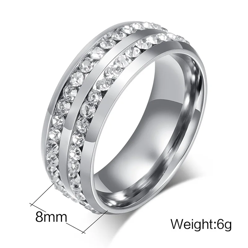 NEWBUY 2017 New Fashion Austrian Crystal Women Rings Stainless Steel Wedding Rings Silver Plated Engagement Jewelry
