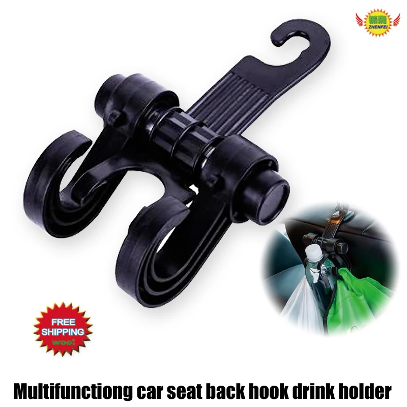 Car Rear Seat Hook auto accessories in the car styling Multifunction Headrest Hook for Storage Bag Hanger beverage bottle hook