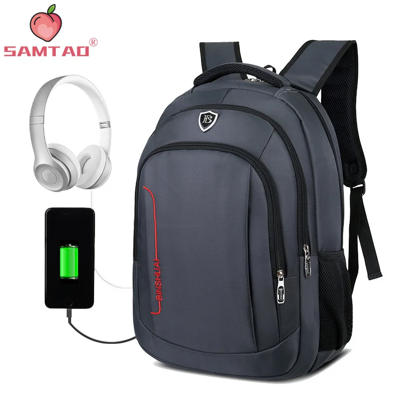 

Multi-function with Headphone Jack USB Charging Backpack Business Laptop Shoulders Bag Pack Male Leisure Travel Backpack SAMTAO
