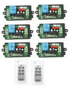 

433 mhz/315m 220V 110V 10A Relay 1CH Wireless RF Remote Switch Transmitter+6 Receiver ON/Off free shipping