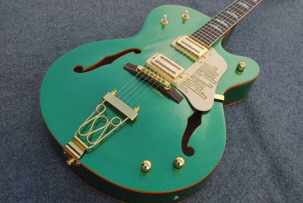 Gretsch Jazz Electric Guitar, Golden Hardware, Green Gretsch Guitar