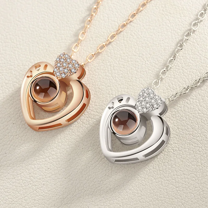 

I Love You 100 Lanugage Necklace Women Romantic Wedding Jewelry Stainless Steel Gold Color Chain Friendship Necklace Sister Gift