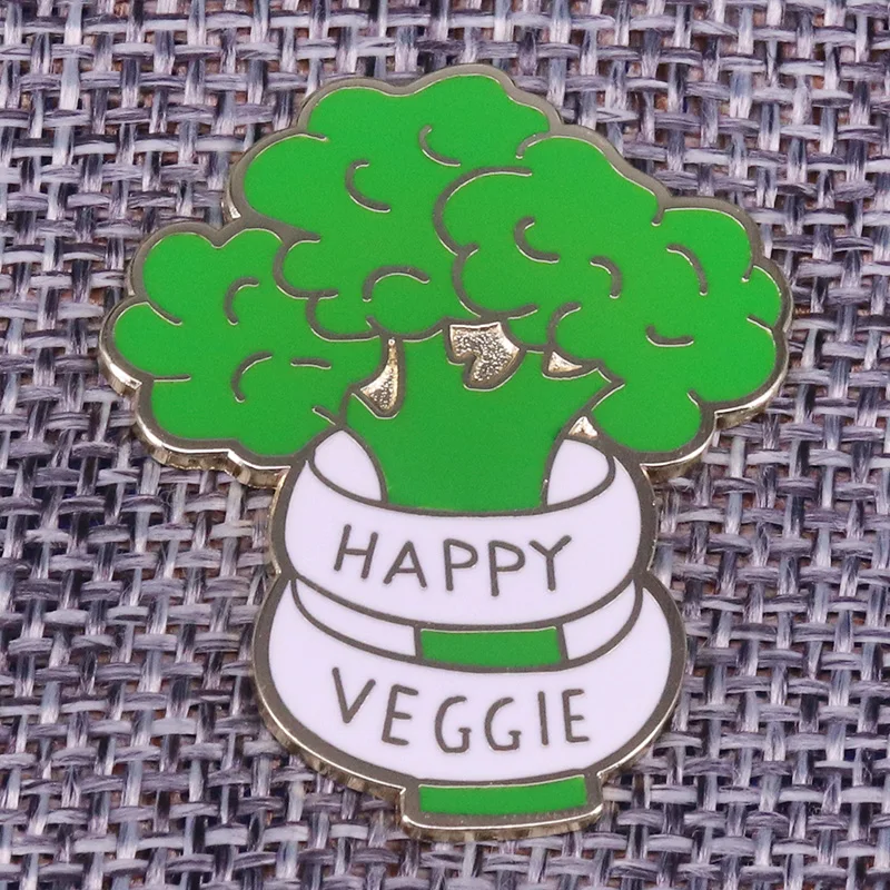 

happy veggie lapel Enamel Pin