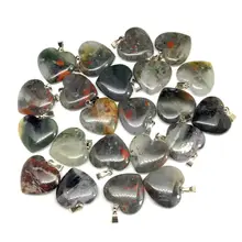 Wholesale 20 Colors Stone Hearts Charm Necklaces Pendants Slide mm DIY Jewelry Making Supplies Opal Onyx Carnelian Lapis etc
