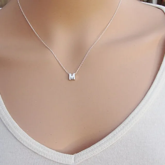 2017 new Personalized Letter Pendant Necklace Initial Necklace Charms For Women Mini Monogram ...