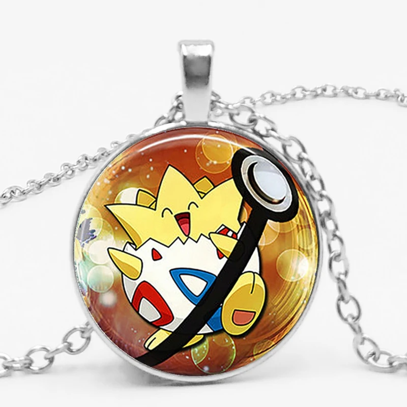1 Pokeball ожерелье с кулоном модное милое Покемон Umbreon Круглый купол стеклянный Vaporeon детское ожерелье с кулоном Мега подарок дружбы - Окраска металла: 1