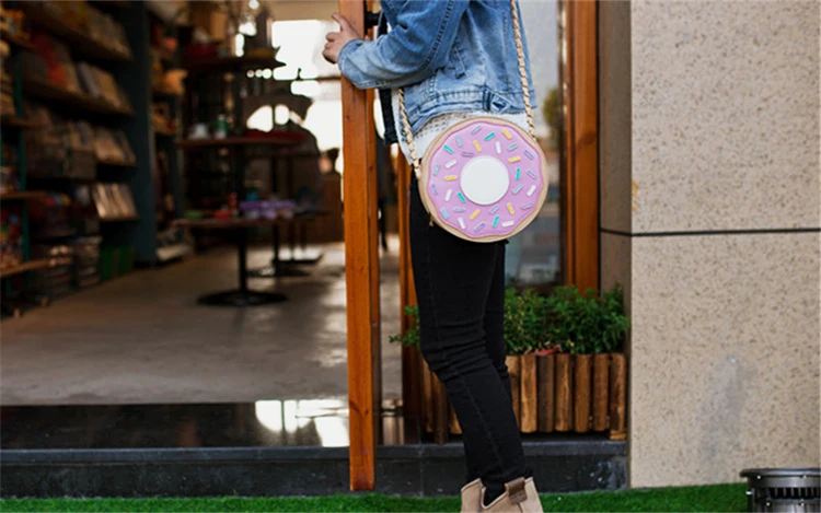 Смешная Мода трехмерные Пончики Стильная сумка-мессенджер цепная сумка мягкая маленькая сумка в стиле Harajuku