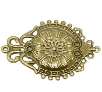 

DoreenBeads Alloy Connectors Findings Flower Antique Bronze Pattern Pattern Color Plated 6.6cm(2 5/8") x 4.6cm(1 6/8"), 5 PCs