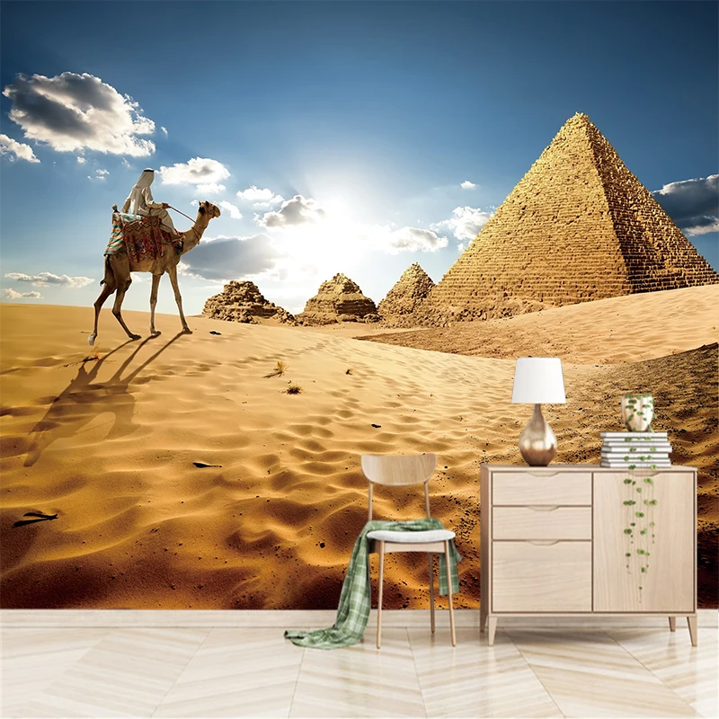 

3D Modern Abstract Painting Desert Camel Canvas PVC Poster Pictures Living Room Bar Cafe Bedroom Home Decoration YBZ209