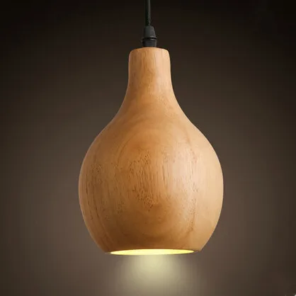 New Nordic Modern Wood Gourd LED Pendant Lights Concise Droplight Creative Hanglamp Fixtures For Bar Cafe Foyer Home Lightings