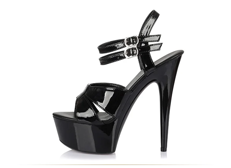 Shoes Women 2018 Summer New ultra-thin 15 cm High-heeled Platform Sandals Party Shoes Silver Shoes Catwalk Models Size 34-44