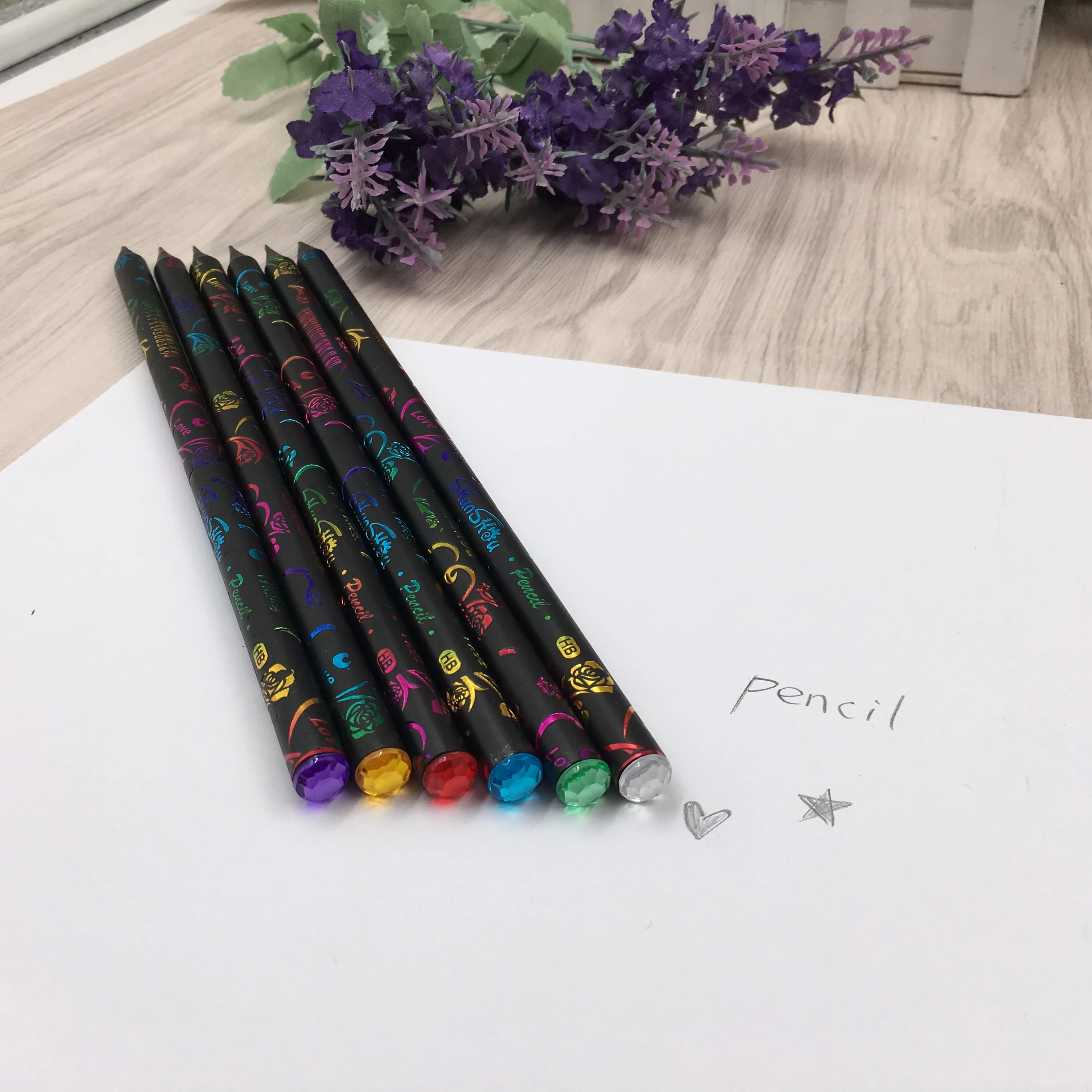 12 шт./лот DIY милые пластиковые черные заполненные прочные HB Рисование карандаш