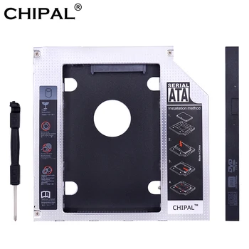 

CHIPAL 100PCS Universal 2nd HDD Caddy 9.5mm SATA 3.0 for 2.5'' SSD Case HDD Enclosure with LED for Laptop CD DVD ROM ODD Optibay