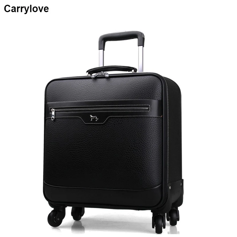 CARRYLOVE 1" 20" 2" для мужчин бизнес carry on путешествия чемодан spinner багаж ручной тележки на колесах - Цвет: BLACK