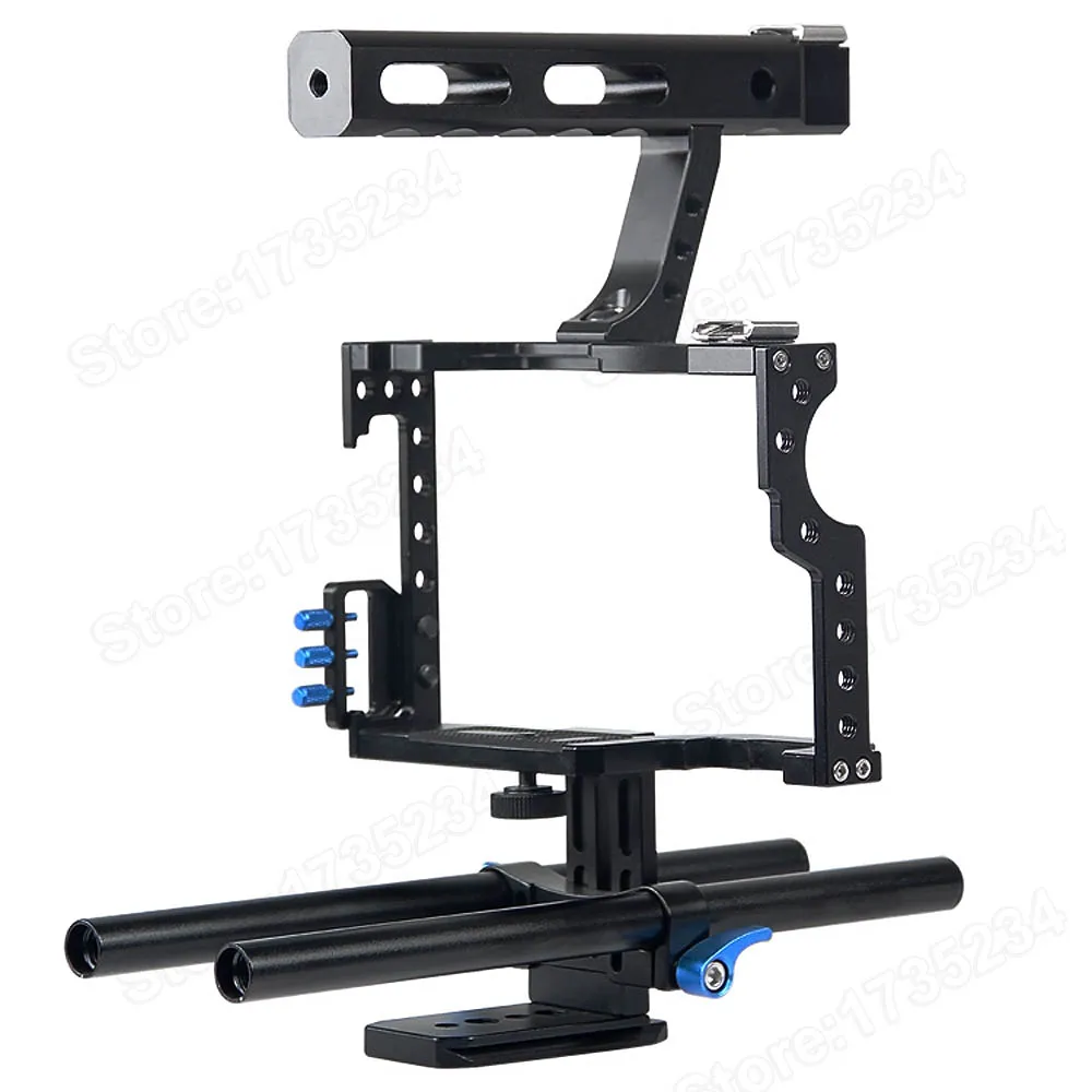 NEW Professional Handle Grip DSLR Rig Stabilizer Video Camera Cage For Sony Alpha A7S A7 A7R A7RII A7SII Panasonic Lumix DMC GH4