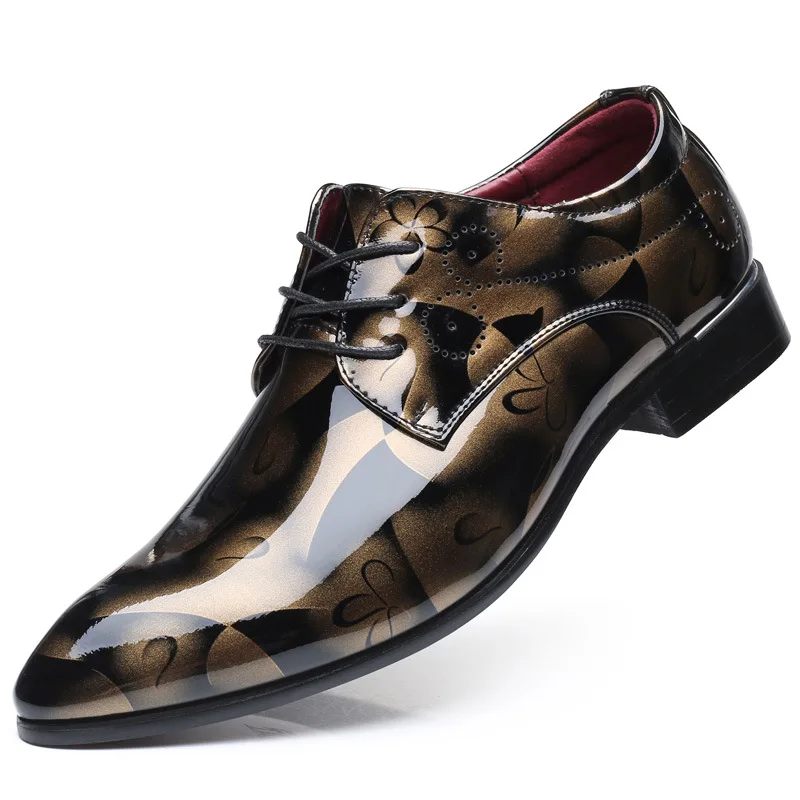 

Patent Leather Oxford Shoes For Men Dress Shoes Men Formal Shoes Pointed Toe Business Wedding Plus Size 37- 48