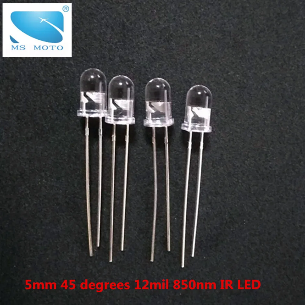 20pcs/lot 5mm 12mil IR LED 850nm Infrared emitting diode 30-120 degrees Through hole LED Light For security camera surveillance 20pcs/lot 5mm 12mil IR LED 850nm Infrared emitting diode 30-120 degrees Through hole LED Light For security camera surveillance