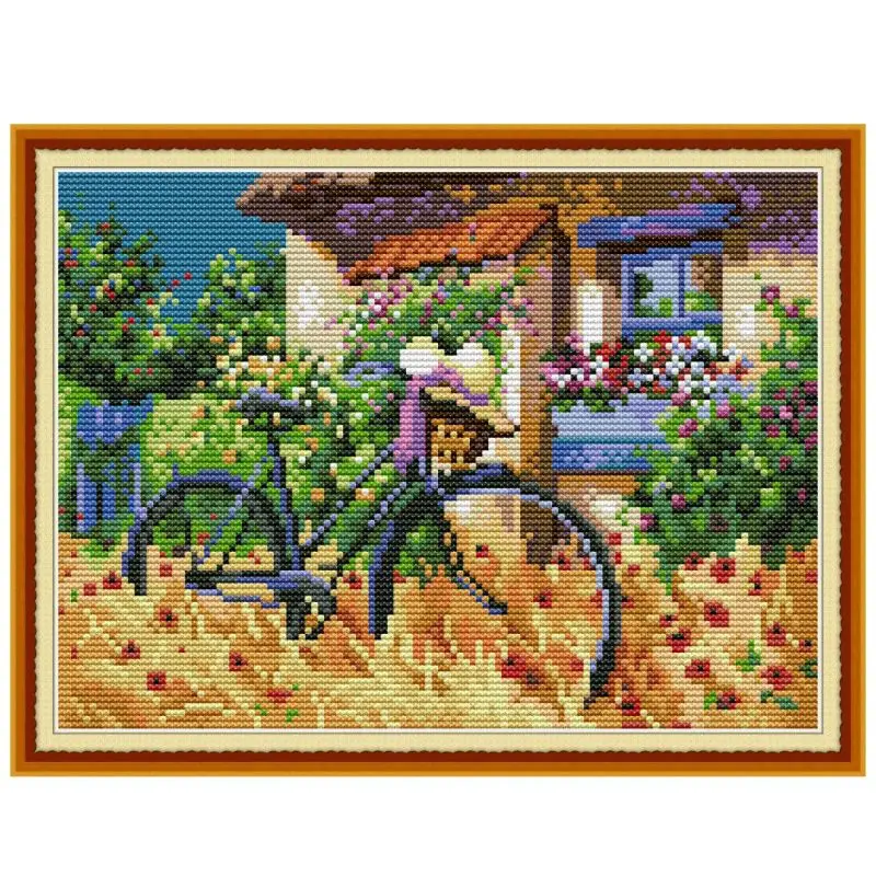 

Bicycle Bike DIY Handmade Needlework Counted 14CT Printed Cross Stitch Embroidery Kit Set Home Decoration