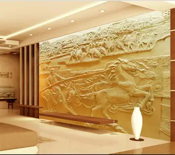 

3d wallpaper custom photo mural living room horse sand sculpture 3d painting TV sofa background non-woven wallpaper for walls 3d