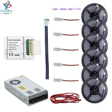 5m~30m 5050 rgbw rgbww(4colors in 1led)led strip light+wifi led controller+rgbw led amplifier+12v led power