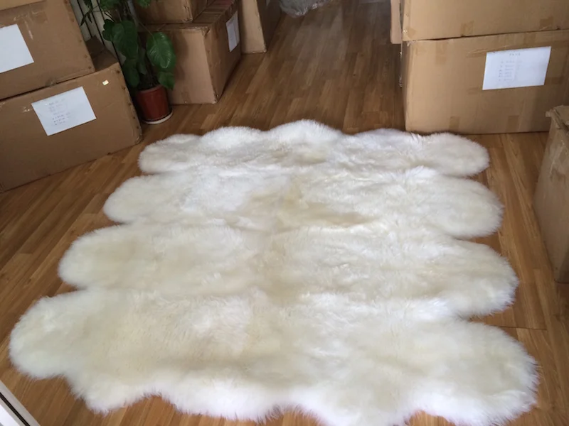 Nature White New Zealand Lambskin Rug Genuine Sheepskin Sofa Bed Rug