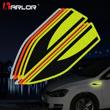 1 paar Reflektierende Streifen Sicherheit Auto Aufkleber Warnung Klebeband Sicherheit Nacht Leuchtende Dekoration Für Auto Taille Auto Auto Zubehör