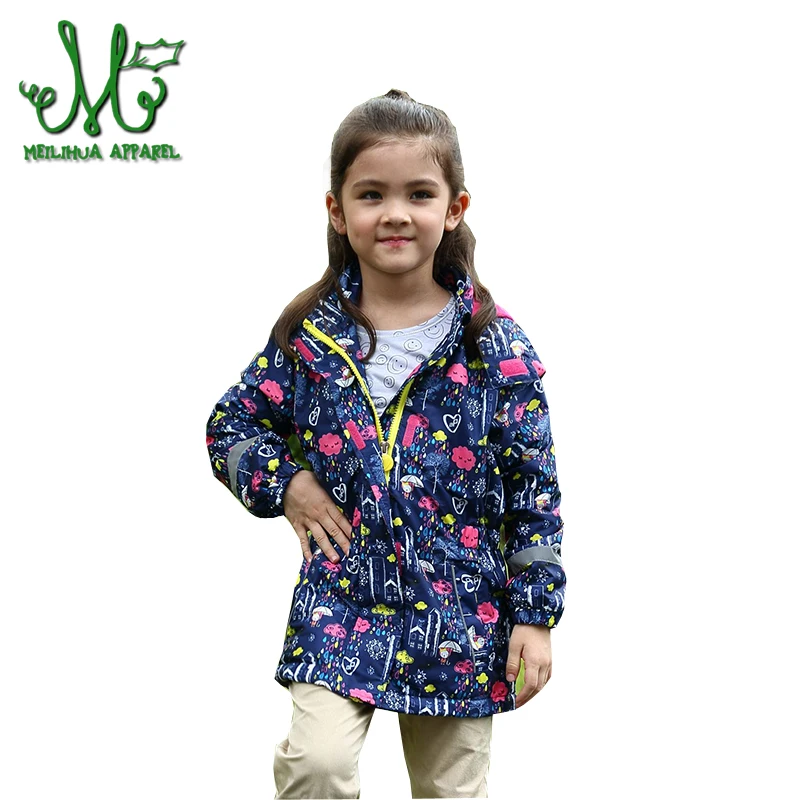 

Girls Hooded Jackets Waterproof Windproof Children Outerwear Warm Polar Fleece Spring And Autumn Coat For 4 6 8 10 12 Years