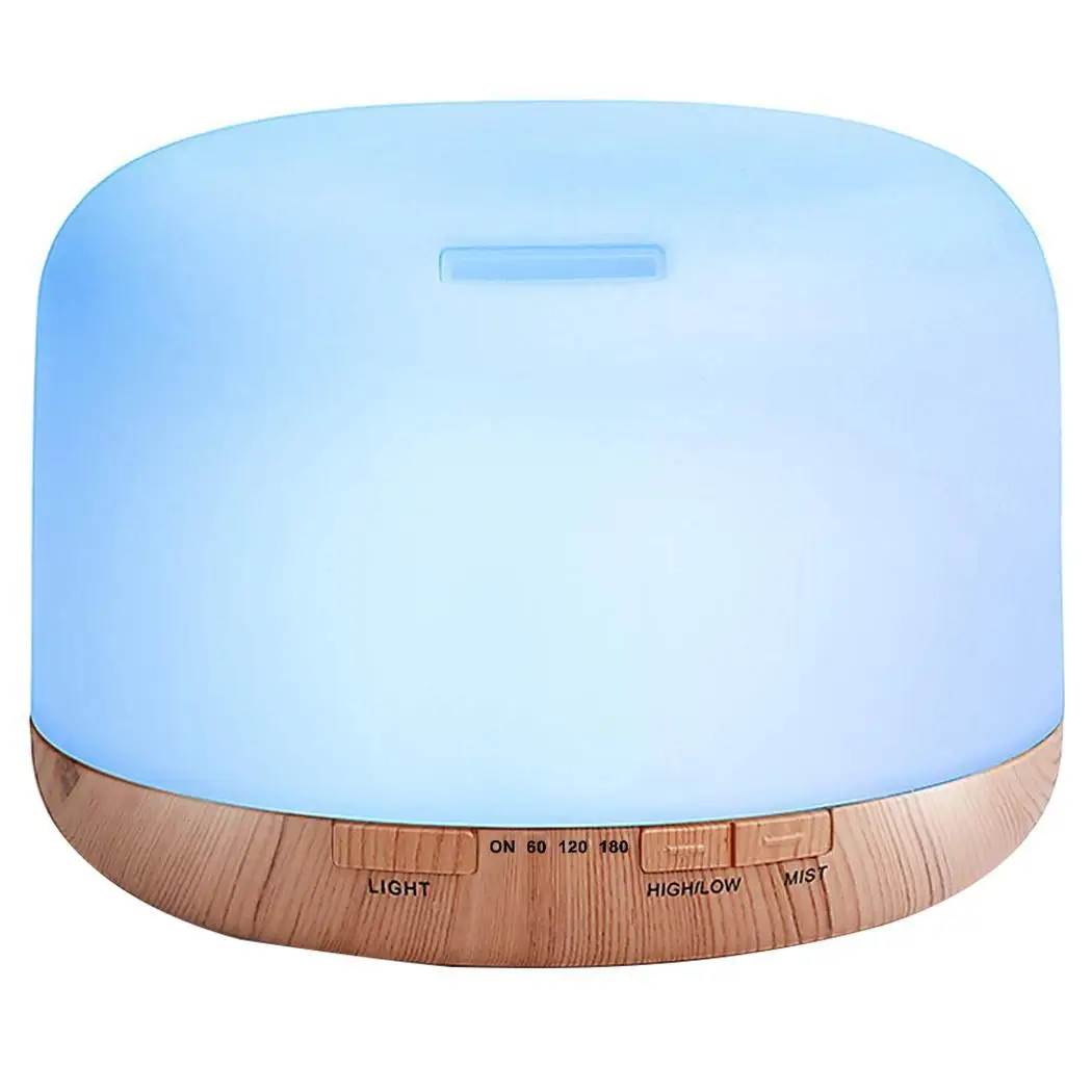 

Ultrasonic LED Light Air Humidifier Wood Grain Essential Oil 500ML 21-30 Square Meters Mist Aroma Diffuser