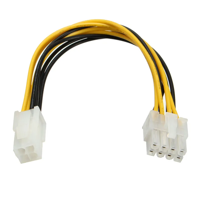 

20cm CPU Power Cable 8 Pins Built-in Power Plug to P4 4 Pins HDD Power Adaptor Cable Connectors Lead Wire Motherboard Connector