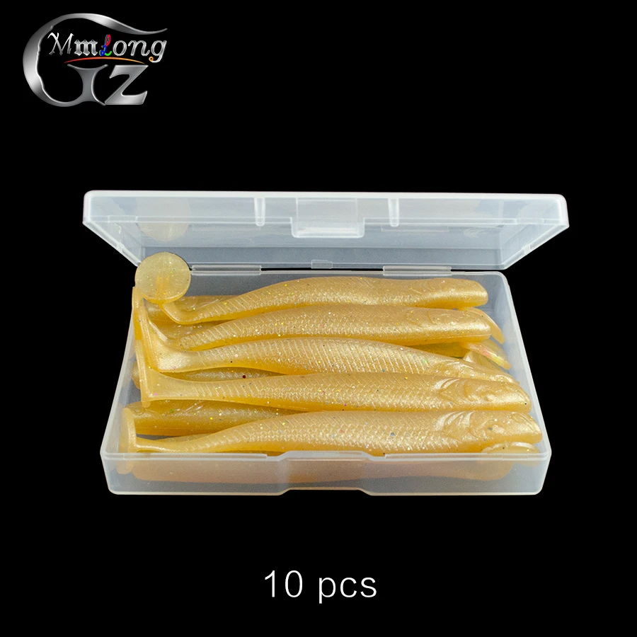 

10pcs/box 10cm Artificial Soft Lures Shad Silicone Bait 6.0g Fishing Lure Wobblers Pesca For Jig Head Fish Fishing Tackle Set