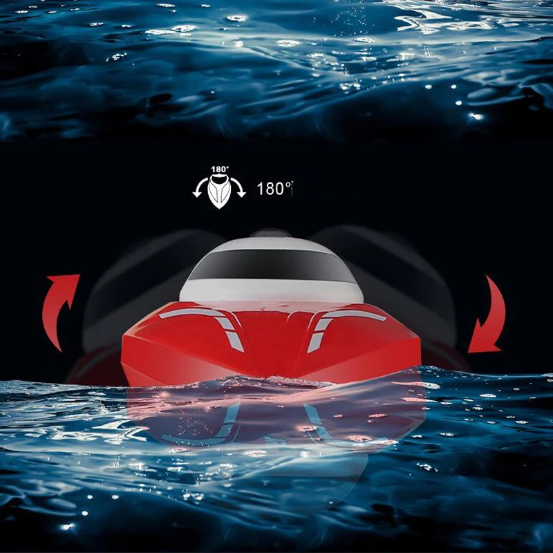 

2.4G High Speed Ship Model 25KM/h Remote Control Electric Toy Automatic Flip Game Speed Boat Airship RC Boat Racing Game Toy