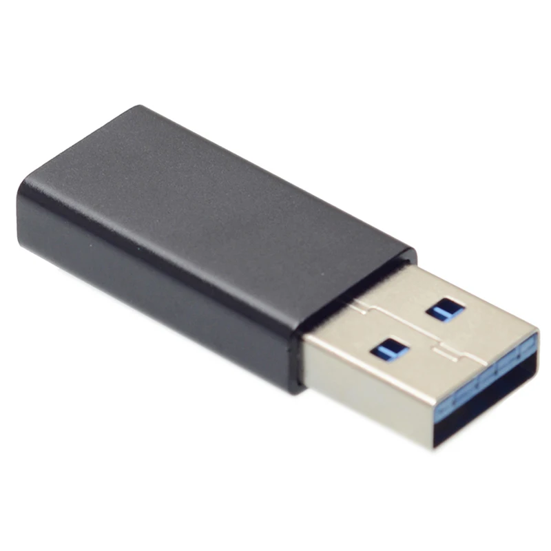 1 шт. USB-C type C Женский к type A USB 3,0 Мужской конвертер разъем адаптер для USB C к USB кабель - Цвет: Черный