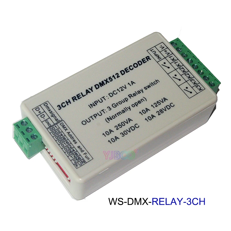 

DC12V 3CH/4CH/6CH/8CH/12CH/16CH Relay switch dmx512 Controller ,XRL RJ45 DMX512 relay Dimmer for led lamp light