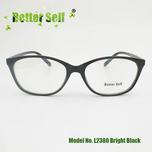 Полный обод очки PC очки свет может сделать близорукость очки красочные прямоугольные оптические рамки беттер Селф сток L2380 - Цвет оправы: Bright Black