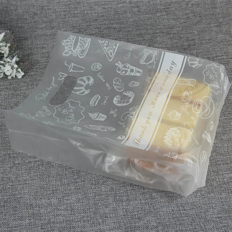 50 шт. Высокое качество 20*30 см мешок для торта пищевая упаковка для хлеба Подарочная сумка Прозрачная пластиковая ручка вечерние свадебные сумки