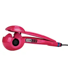 Ролик для волос для влажного и сухого использования Профессиональные Автоматические щипцы для завивки волос керамические щипцы для укладки волос инструменты с ЖК-дисплеем розовый 30