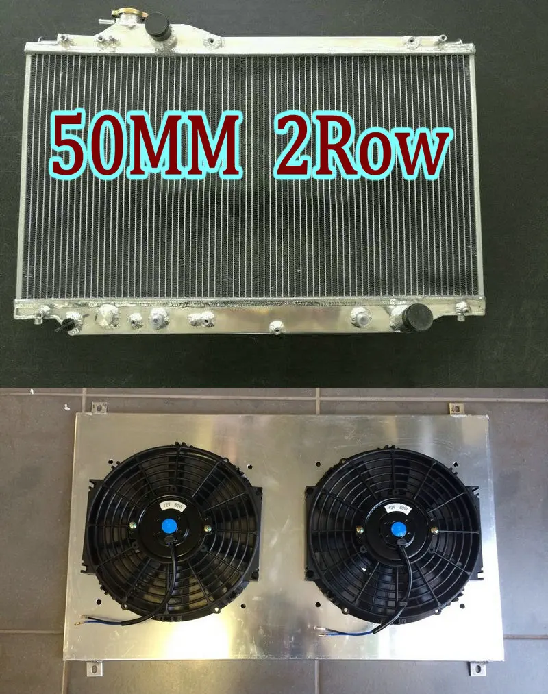 Aluminum Radiator & Shroud Fan For Toyota Supra MK4 A80 JZA80 Turbo 2JZ