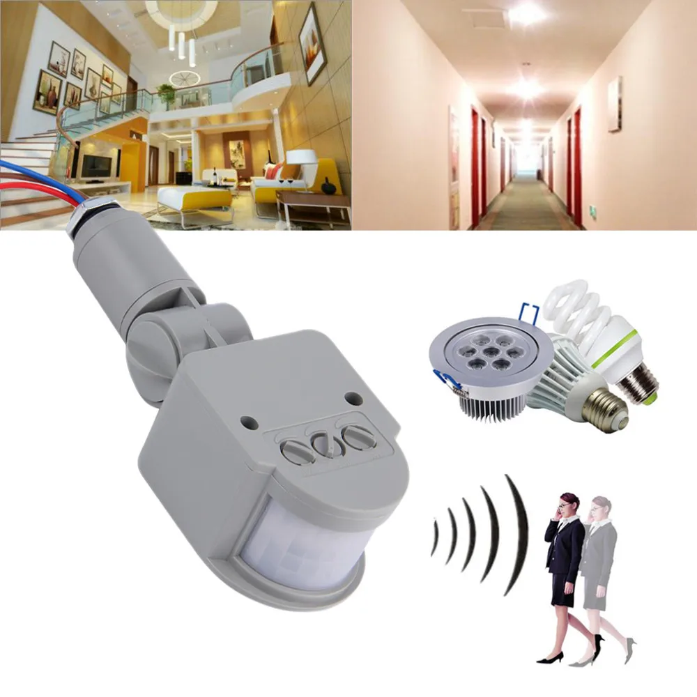 2027Day Delivery++ 1Pc New Motion Sensor Light Switch Outdoor AC 220V
