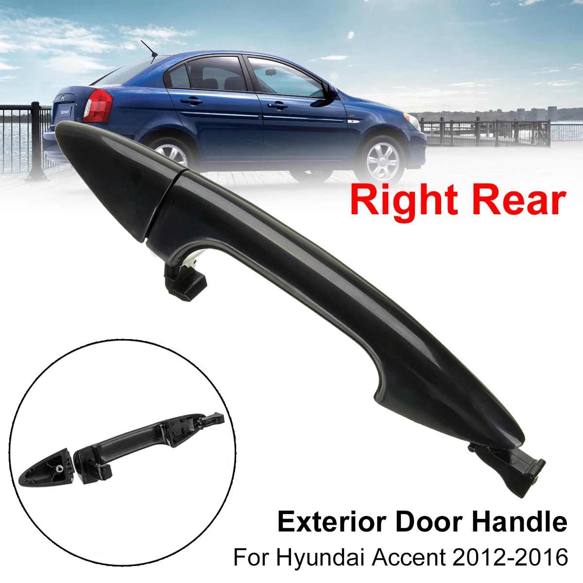 Car Black Rear Right Exterior OUTSIDE Door Handle Fit For