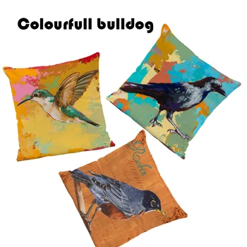 

Animal Cardinal Cushion Vintage Hummingbird Cover Pillow Case Chinese Traditional Settee For Sofa Pillow With Cover Small Velvet